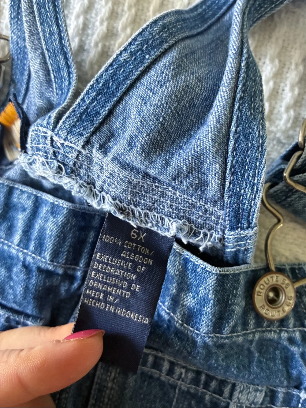 Route 66 Kids Denim Overalls in Blue